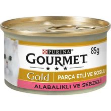 Gourmet Gold 85 gr Alabalık Sebze Parçalı Etli Kedi Konservesi