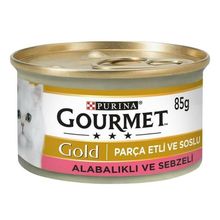 Gourmet Gold 85 gr Alabalıklı ve Sebzeli Parça Etli Soslu Kedi Konservesi