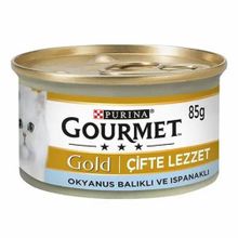 Gourmet Gold 85 gr Çifte Lezzet Okyanus Balıklı Sebzeli Yetişkin Kedi Konservesi