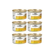 Gourmet Gold Parça Etli Soslu Tavuklu Ciğerli 6x85 gr Yetişkin Kedi Konservesi