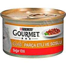 Gourmet Gold Parça Sığır Etli 4x85 gr Kedi Konserve