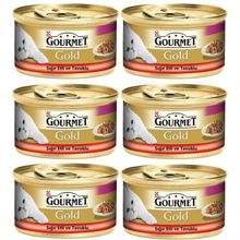 Gourmet Gold Parça Sığır Etli ve Tavuklu Yetişkin 85 gr x 6 Adet Kedi Konservesi