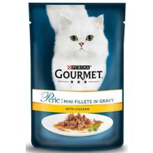 Gourmet Perle 85 GR Parça Etli Izgara Tavuklu Yetişkin Kedi Konservesi