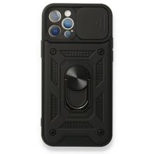 Gpack Apple iPhone 12 Pro Tank Aramid Sürgülü Vega Yüzüklü Kırmızı Kılıf