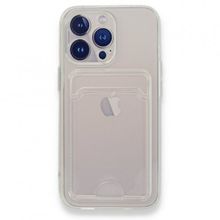 Gpack Apple iPhone 13 Pro 1 Adet Kartlıklı Şeffaf Silikon Lux Korumalı Kılıf