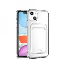 Gpack Apple iPhone 14 1 Adet Kartlıklı Şeffaf Silikon Kamera Korumalı Cep Telefonu Kılıfı