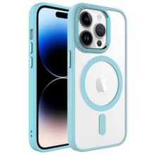 Gpack Apple İphone 14 Pro Max Renkli Kenar Şeffaf Kamera Çevresi Metal Magsafe Tpu Silikon Kılıf