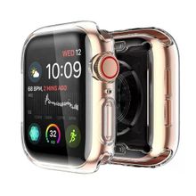 Gpack Apple Watch 4-5 40 mm Önü Kapalı Silikon Renksiz Şeffaf Kordon