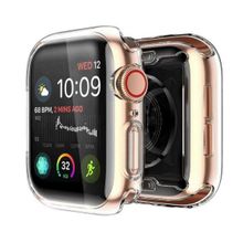 Gpack Apple Watch 6 44 mm Önü Kapalı Silikon Renksiz Şeffaf Kordon