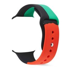 Gpack Apple Watch Series 3 4 5 6 40 mm Kalın Silikon Saatle Birleşik Turkuaz Kordon