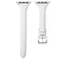 Gpack Apple Watch Series 4 5 KRD 28 42 mm Deri Renkli İnce Tasarım Beyaz Kordon