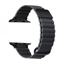 Gpack Apple Watch Series 8 45 mm KRD78 Siyah Strap Metal Toka PU Deri Kordon