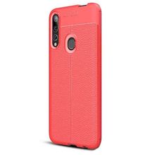 Gpack Huawei Honor 9X Niss Deri Görünümlü Nano Glass Kırmızı Silikon Cep Telefonu Kılıf