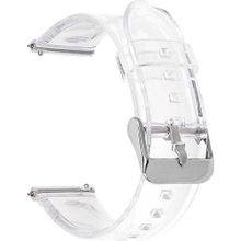 Gpack KRD13 Renksiz Metal Tokalı Şeffaf Silikon FitWatch FXS 3 Kordon