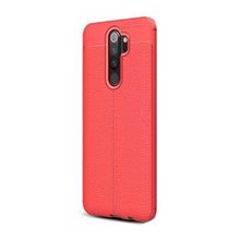 Gpack Oppo A5 2020 Niss Deri Görünümlü Nano Glass Kırmızı Silikon Cep Telefonu Kılıf