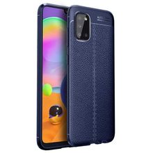 Gpack Samsung Galaxy A02S Niss Silikon Deri Görünümlü Lacivert Kılıf