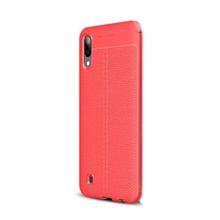 Gpack Samsung Galaxy A10 Niss Silikon Deri Görünümlü Kırmızı Kılıf