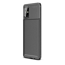 Gpack Samsung Galaxy A71 Negro Karbon Dizayn Nano Glass Kahverengi Silikon Cep Telefonu Kılıf
