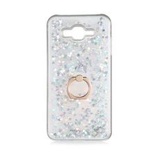 Gpack Samsung Galaxy J7 2015 Milce Sulu Yüzüklü Silikon Arka Kapak Beyaz Kılıf