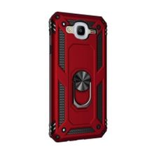 Gpack Samsung Galaxy J7 2015 Tank Koruma Vega Standlı Yüzüklü Mıknatıslı Kırmızı Cep Telefonu Kılıf