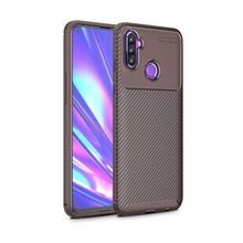 Gpack Samsung Galaxy M11 Negro Karbon Dizayn Silikon Kahverengi Kılıf