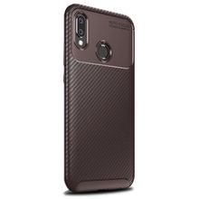 Gpack Samsung Galaxy M30 Negro Karbon Dizayn Kahverengi Silikon Kılıf