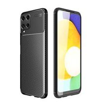 Gpack Samsung Galaxy M32 4G Negro Karbon Görünüm Dizayn Silikon Kahverengi Kılıf