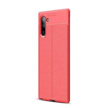 Gpack Samsung Galaxy Note 10 Niss Deri Görünümlü Kırmızı Silikon Kılıf