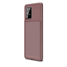 Gpack Samsung Galaxy S10 Lite Negro Karbon Dizayn Kahverengi Silikon Cep Telefonu Kılıf