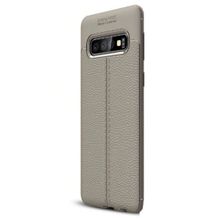 Gpack Samsung Galaxy S10 Niss Deri Görünümlü Kırmızı Silikon Kılıf