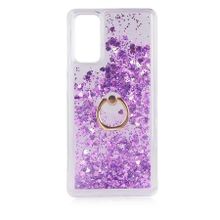 Gpack Samsung Galaxy S20 Fe Milce Sulu Yüzüklü Silikon Arka Kapak Mor Kılıf