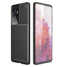Gpack Samsung Galaxy S21 Ultra 5G Negro Karbon Dizayn Silikon Siyah Kılıf