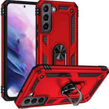 Gpack Samsung Galaxy S22 Vega Sert Silikon Tank Standlı Yüzüklü Mıknatıslı Kırmızı Kılıf