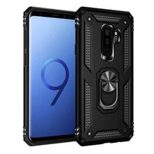 Gpack Samsung Galaxy S9 Plus Çift Katmanlı Tank Yüzüklü Mıknatıslı Vega Kapak Kırmızı Cep Telefonu Kılıf