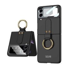 Gpack Samsung Galaxy Z Flip 3 Yüzüklü Silikon Mat Siyah Kılıf