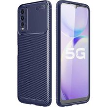 Gpack Vivo Y11S Negro Karbon Dizayn Kamera Korumalı Silikon Lacivert Kılıf