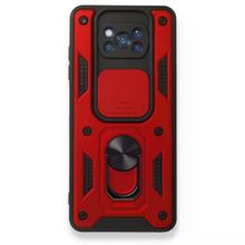 Gpack Xiaomi Poco X3 Pro Tank Aramid Sürgülü Vega Yüzüklü Kırmızı Kılıf