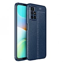 Gpack Xiaomi Redmi 10 2022 Niss Silikon Deri Görünümlü Kamera Korumalı Lacivert Kılıf