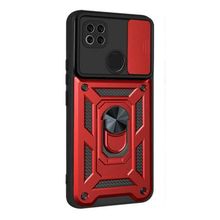 Gpack Xiaomi Redmi 9C Tank Aramid Sürgülü Vega Yüzüklü Kırmızı Kılıf