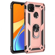 Gpack Xiaomi Redmi 9c Tank Koruma Vega Standlı Yüzüklü Mıknatıslı Kırmızı Kılıf