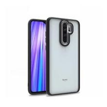 Gpack Xiaomi Redmi Note 8 Pro Flora Sert Silikon Arkası Cam Şeffaf Siyah Cep Telefonu Kılıfı