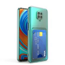 Gpack Xiaomi Redmi Note 9S Kartlıklı Şeffaf Silikon Kamera Korumalı Kılıf