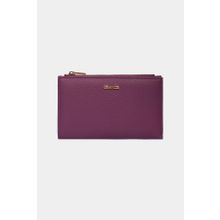 Grande 2804 Hakiki Gerçek Deri Çıtçıtlı Fermuarlı Flother Mor Kadın Cüzdan