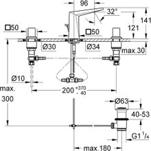 Grohe 20342000 Allure Brilliant Krom S Boy 3 Delikli Lavabodan Ankastre Lavabo Bataryası