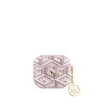 Guess Apple Airpods 3. Nesil Uyumlu G Cube Pembe Desenli Süs Zincirli Airpods Kılıf