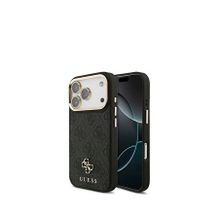 Guess iPhone 17 Pro 4G Yazı Logolu 3in1 Siyah Ekran Lens Koruyucu ve Telefon Kılıfı Set