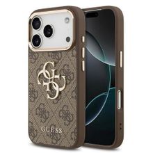 Guess iPhone 17 Pro Max 4G Büyük Metal Logolu Kahverengi Kılıf