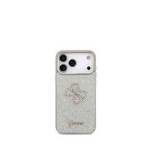 Guess iPhone 17 Pro Max 4G Glitter Magsafe Büyük Metal Kamera Çerçeveli Gri Uyumlu Telefon Kılıfı