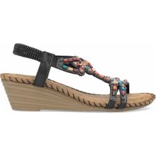 Guja 25Y151-6 Siyah Kadın Taşlı Dolgu Topuk Sandalet
