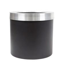 Güleç Yapay Çiçek 25*25*25 Siyah Bilezikli Metal Saksı